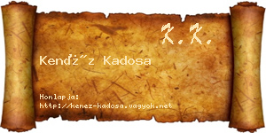 Kenéz Kadosa névjegykártya