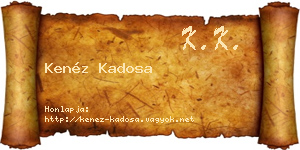 Kenéz Kadosa névjegykártya